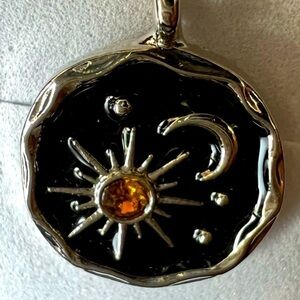 Fashion Moon & Stars Necklace, New, 16” Chain with extender, comes with gift box